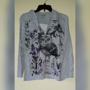 Women's L/s shirt with hood